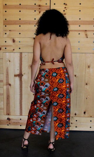 2-PC African Print Top & Skirt